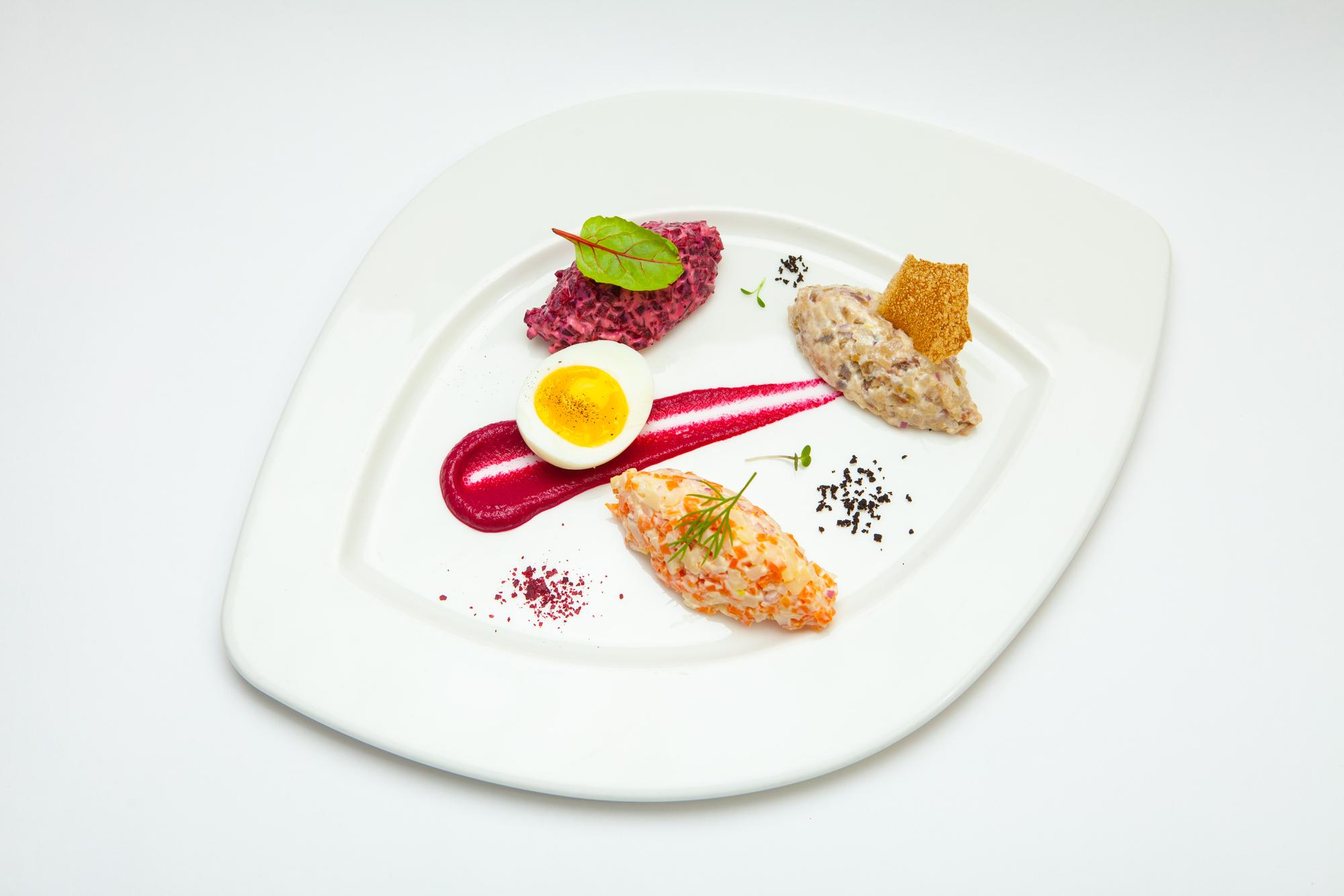 Large plated dish from course
